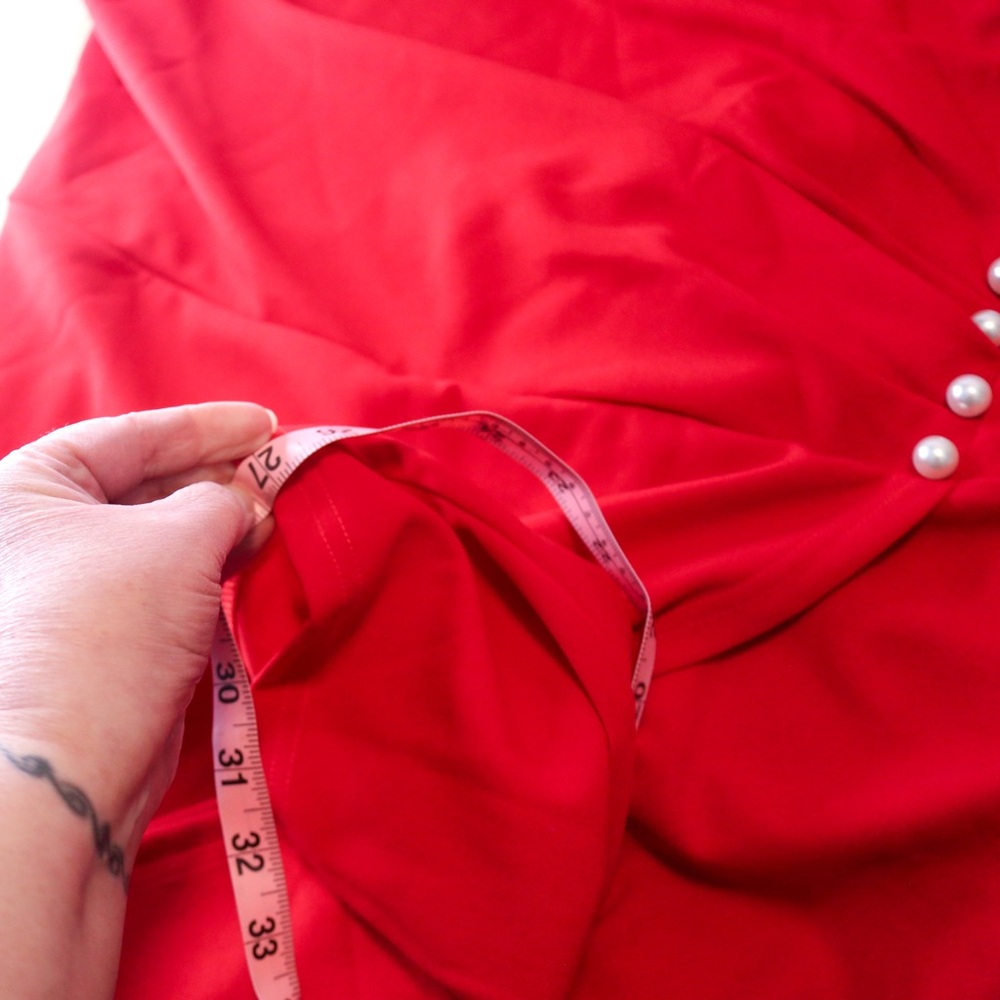 Red Wrap Front Wide Leg Jumpsuit Plus Size 4XL Sleeveless Dressy Evening Party - Picture 12 of 13